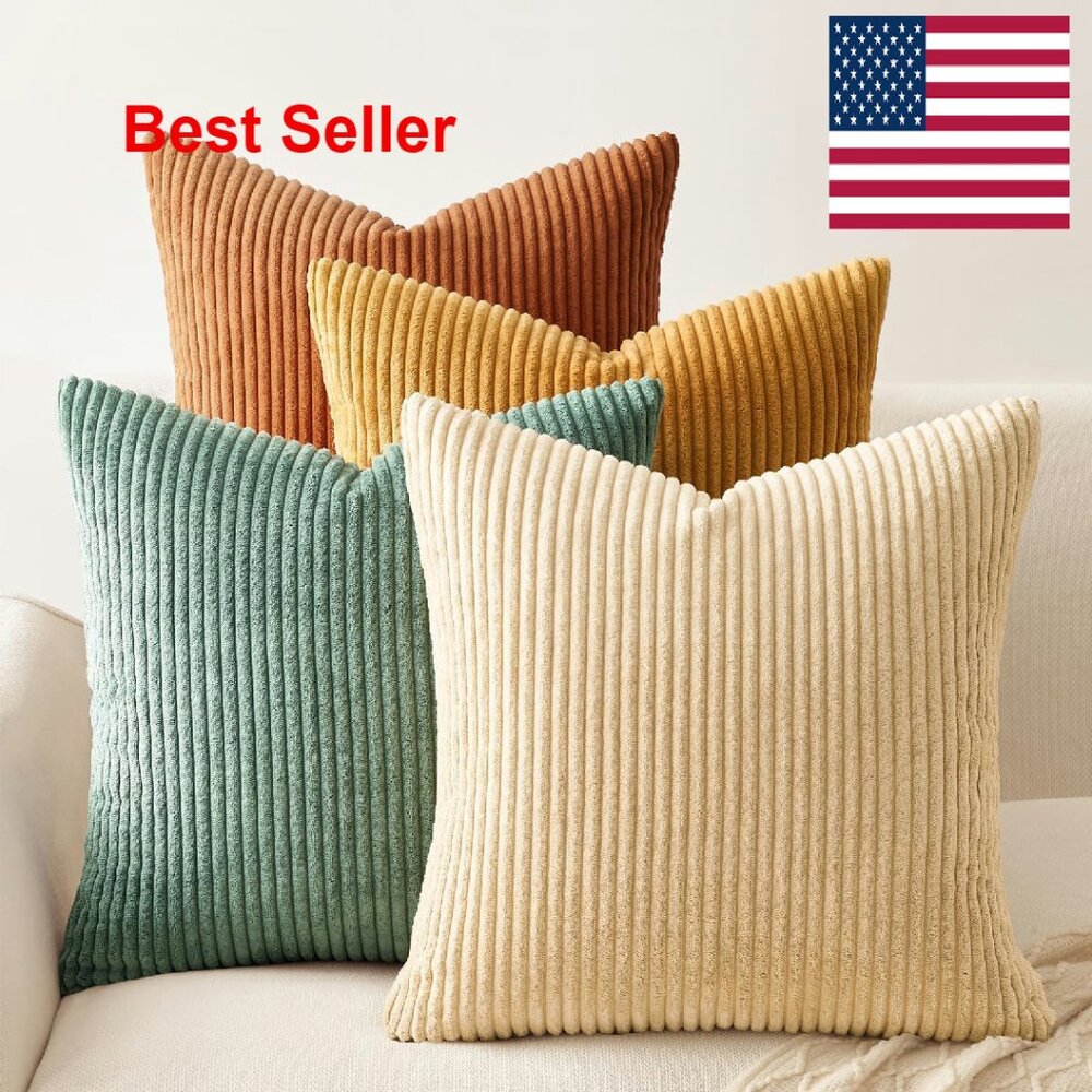 Velvet Throw Pillow Covers Set Of 4 Modern Boho Farmhouse Home Decor
